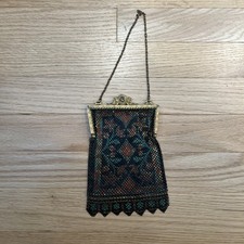 Antique Mandalian Mfg Co Art Deco Enamel Mesh Purse 1920s RARE