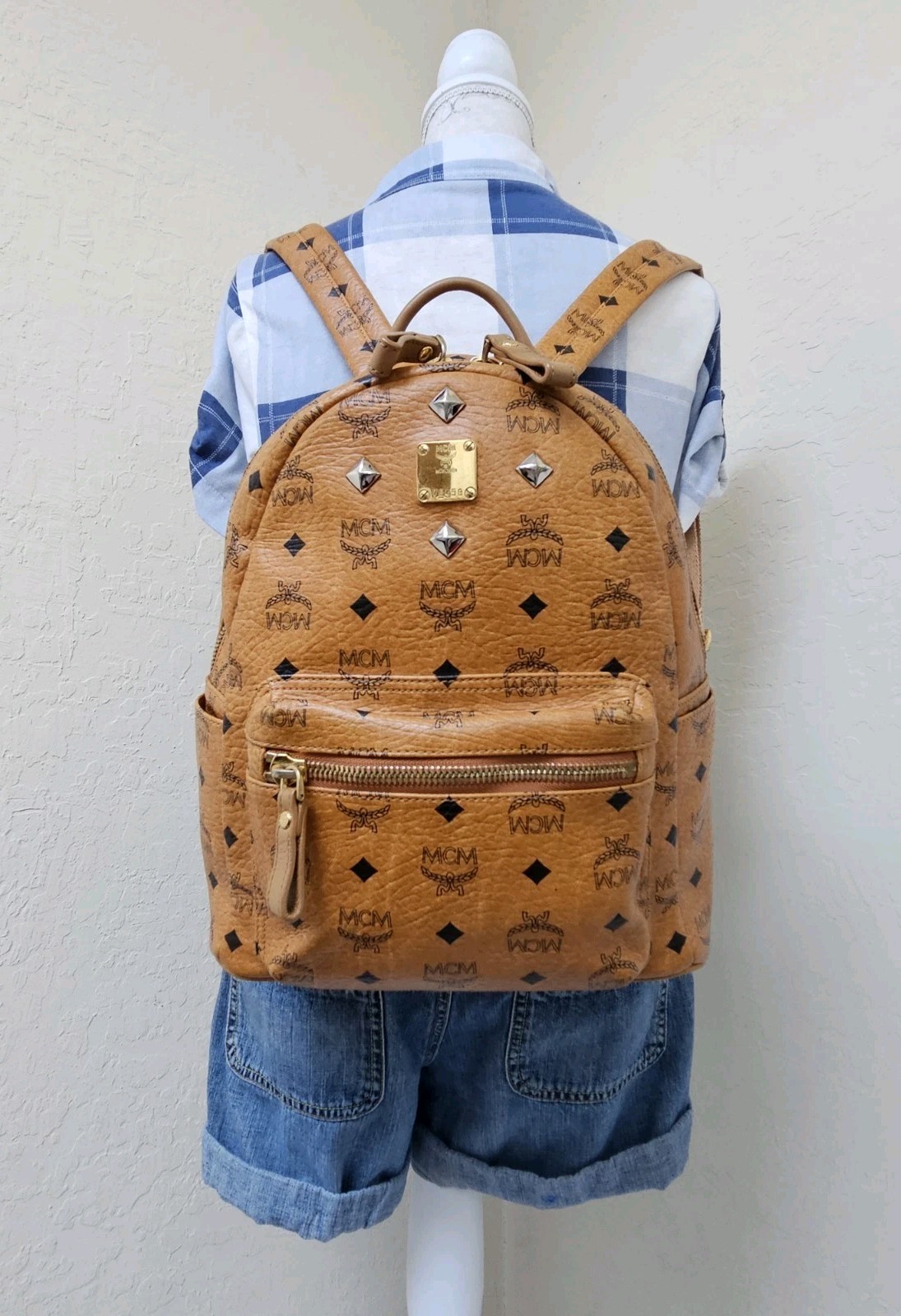 MCM Cognac Monogram Medium Backpack - image 3