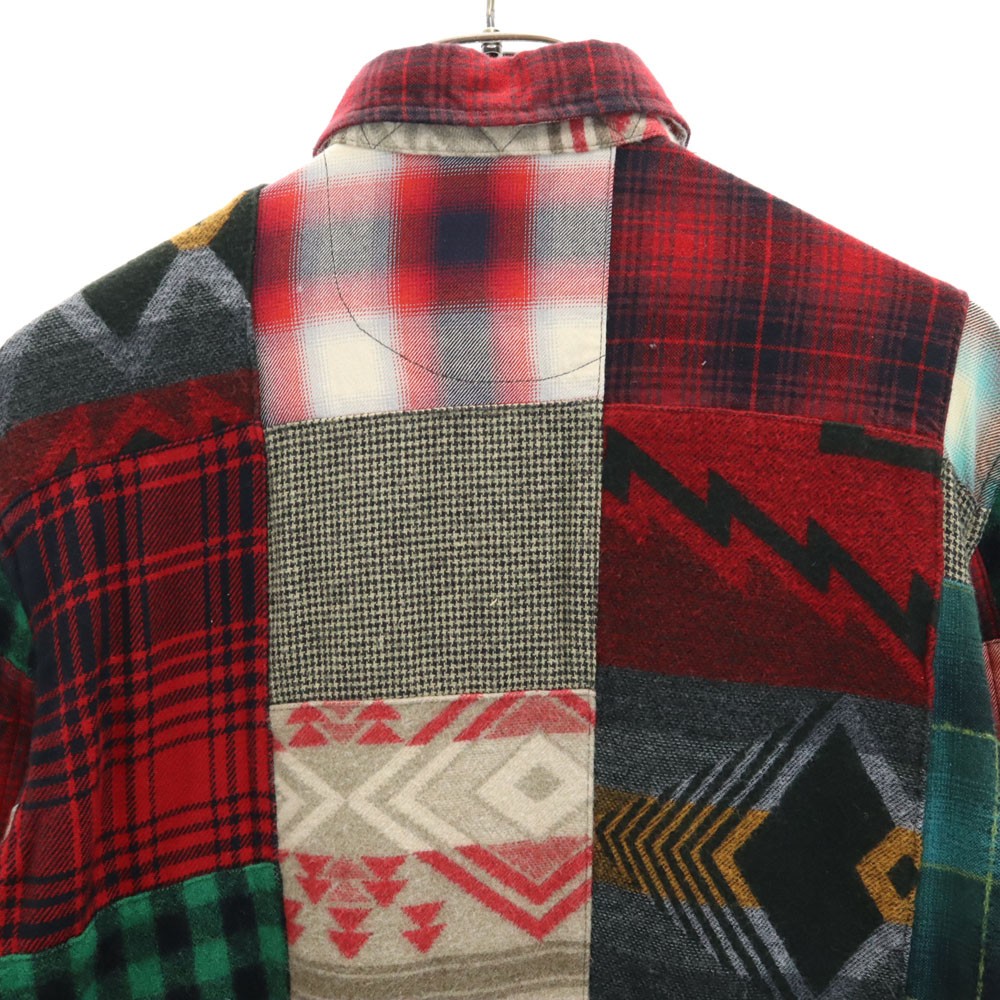 Rrl Double Rl Wool Blend Plaid Patchwork Long Sle… - image 3
