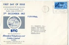 1963 CABLE ORD. GREAT BRITAIN QE2 STC ILLUS.  FDC LONDON FDI SLOGAN PMK VGC