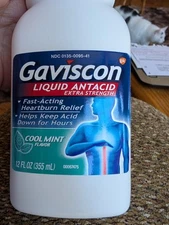 GAVISCON XtraStrength Cool Mint Liquid Antacid Fast Acting Heartburn Relief 12oz