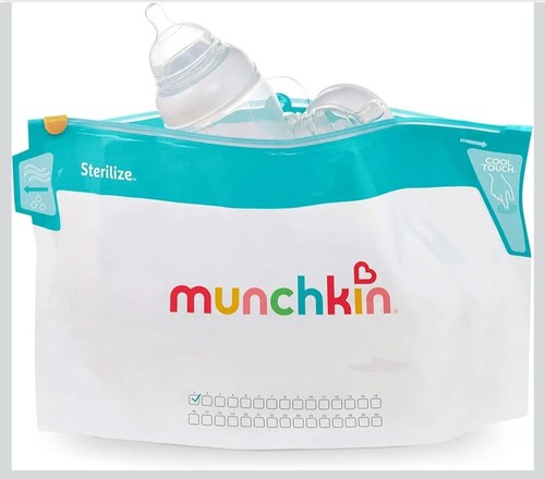 Munchkin Microondas Esterilizador Bolsas Reutilizables Paquete de 6│Apto para Lavavajillas│Sin BPA - Imagen 1 de 5