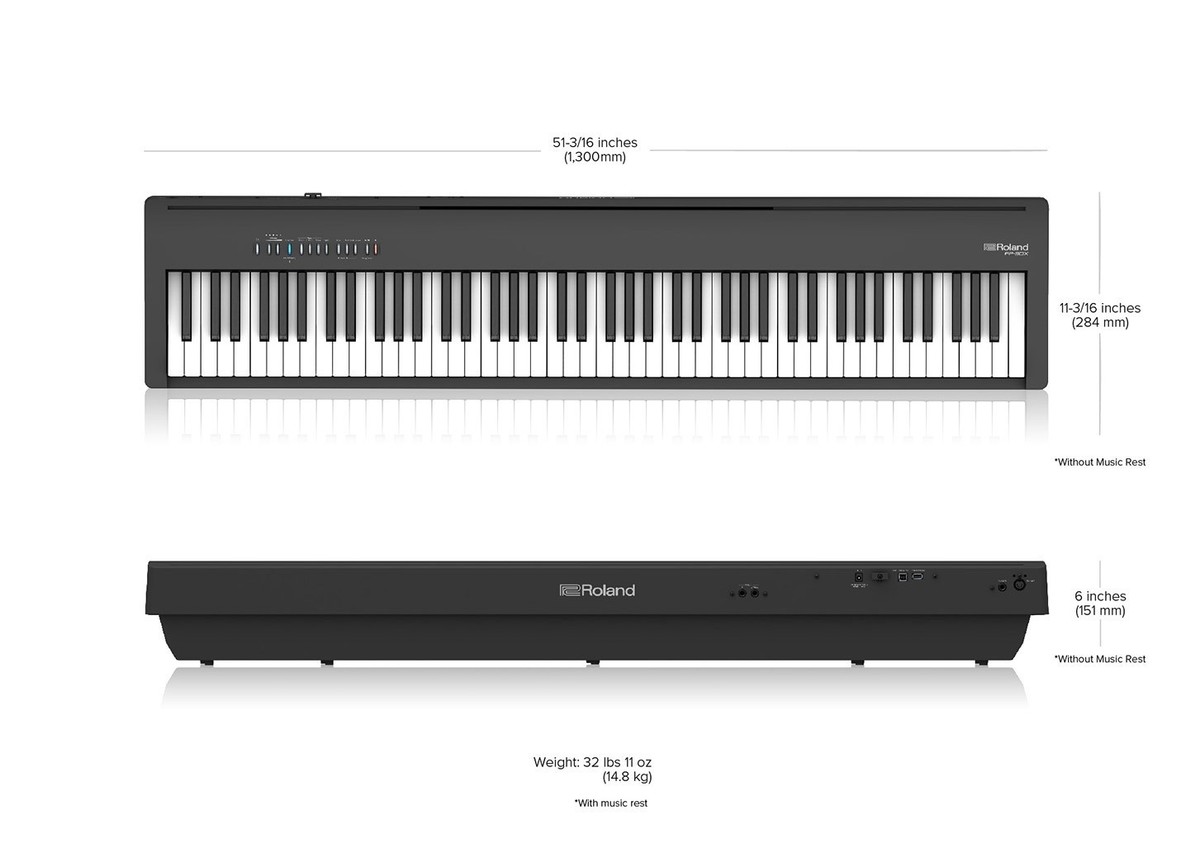 Roland FP-30X 88-Key Digital Piano - Black w/ Roland KSC-70 Stand