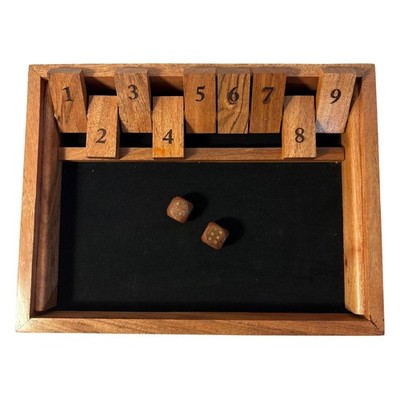 2 SPIELER HOLZ SHUT THE BOX SPIEL Würfelspiel