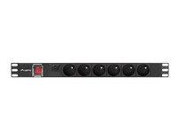 Lanberg PDU-06E-0200-BK Switch 1U Single Phase Horizontal Aluminum Black 4000W