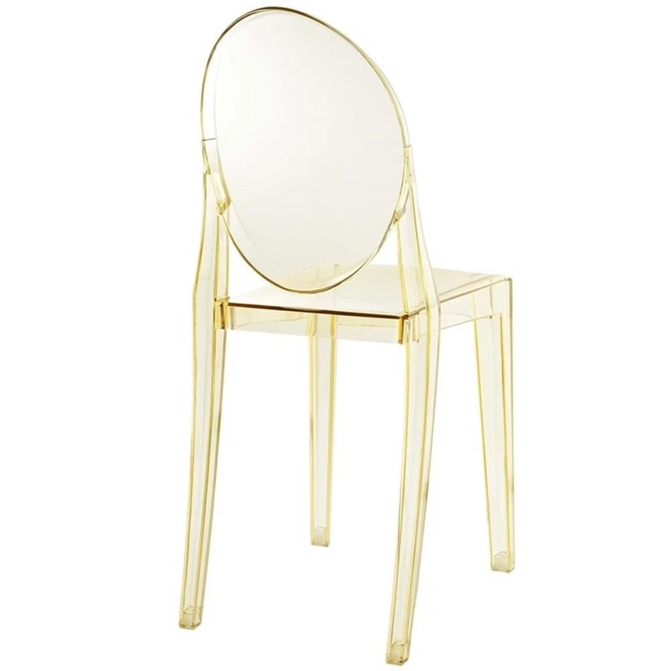 Modway Casper 19" Modern Plastic Dining Side Chair in Yellow - Image 3 of 4