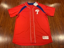 Majestic Cool Base Men’s Philadelphia Phillies Red Jersey Medium M Baseball MLB