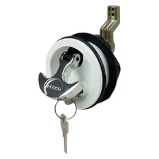 3/4" to 2-3/8" Cam Bar White/Chrome Surface Mount Locking T-Handle Hatch Latch