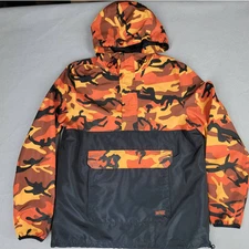 Rothco Vitriol Jacket Men's Small Anorak Windbreaker Orange Camouflage Pocket