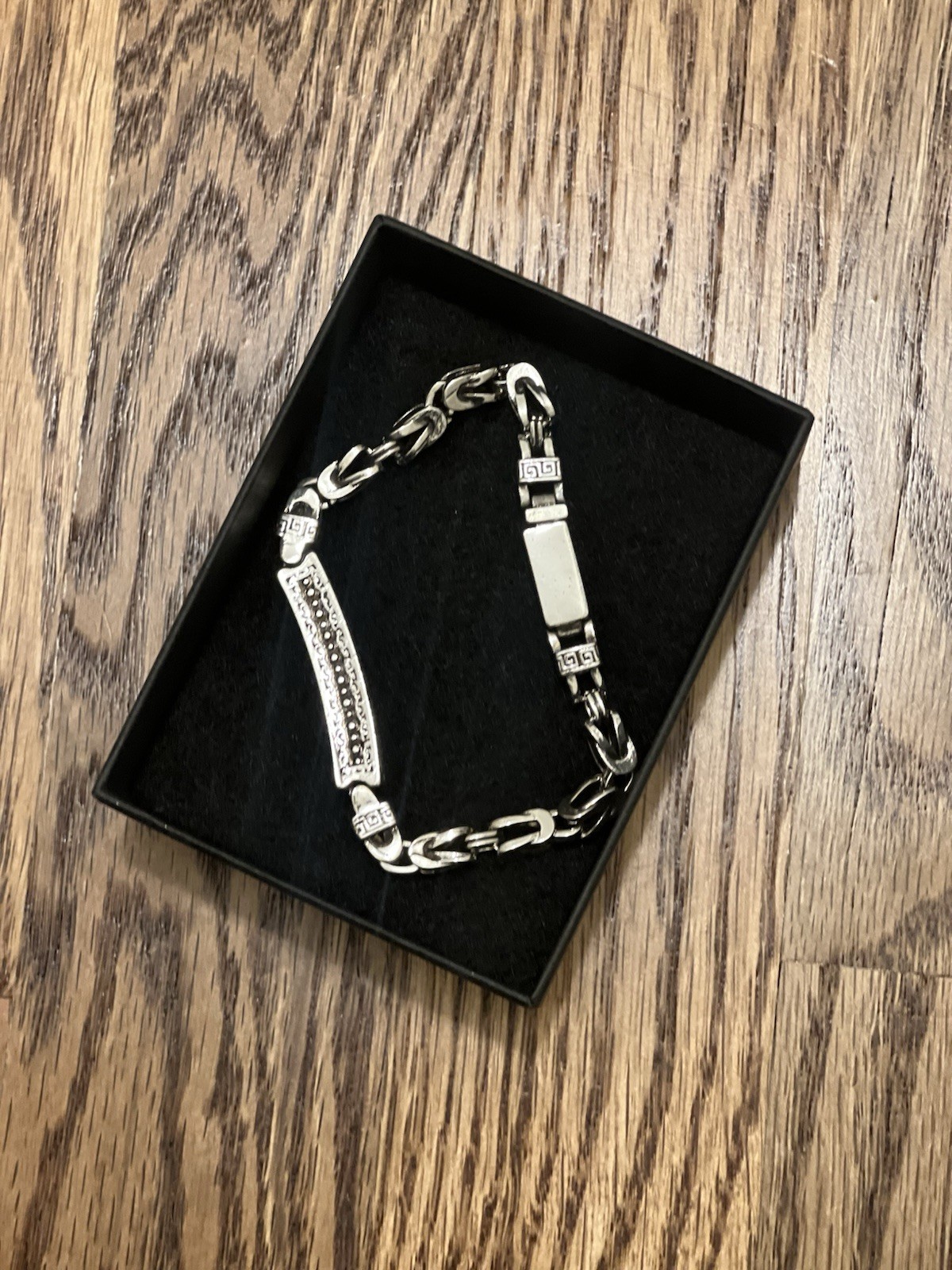 Men Vintage Solid Substantial Rugged  8"  Silver … - image 1