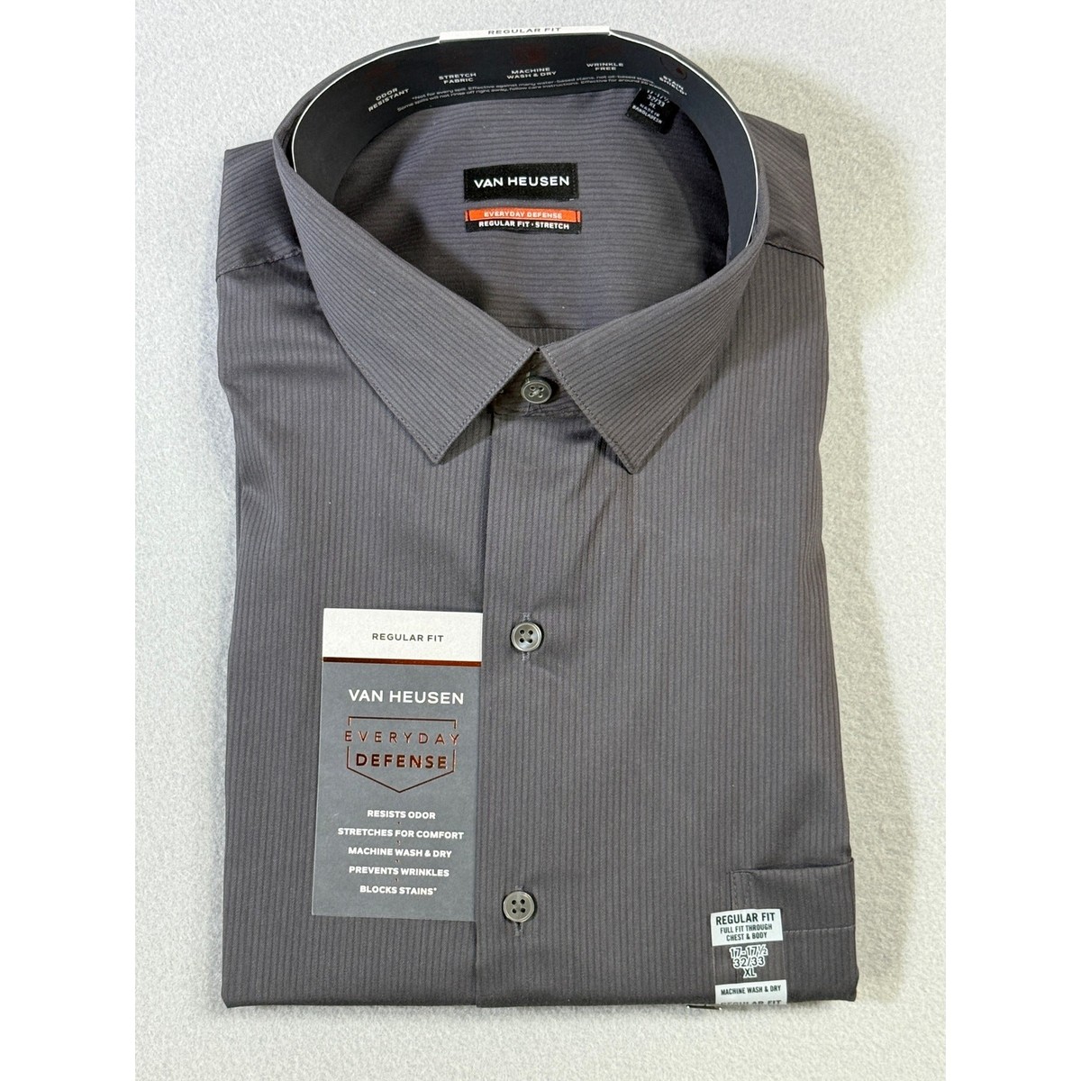 slim fit dress slacks Mens Charcoal V Taper Fit Bamboo Dress Shirt main image 0