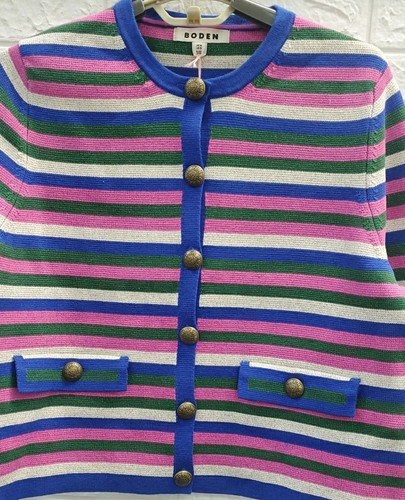 New Boden Holly Knitted Button Up Jacket Multicolor Size 12 - Picture 2 of 5