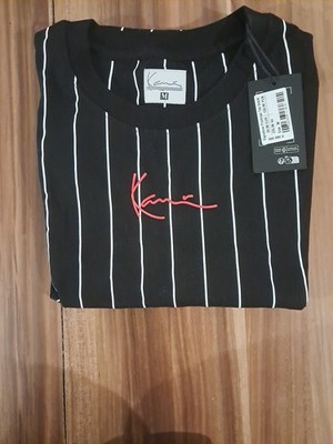 KARL KANI Shirt / T-Shirt / Gr. M / Schwarz Weiß gestreift / TOP