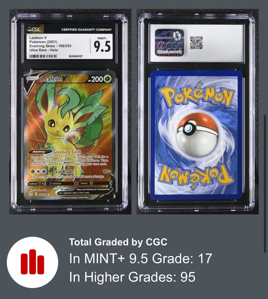 Leafeon V (Full Art) 166/203 SWSH07: Evolving Skies Holo for sale