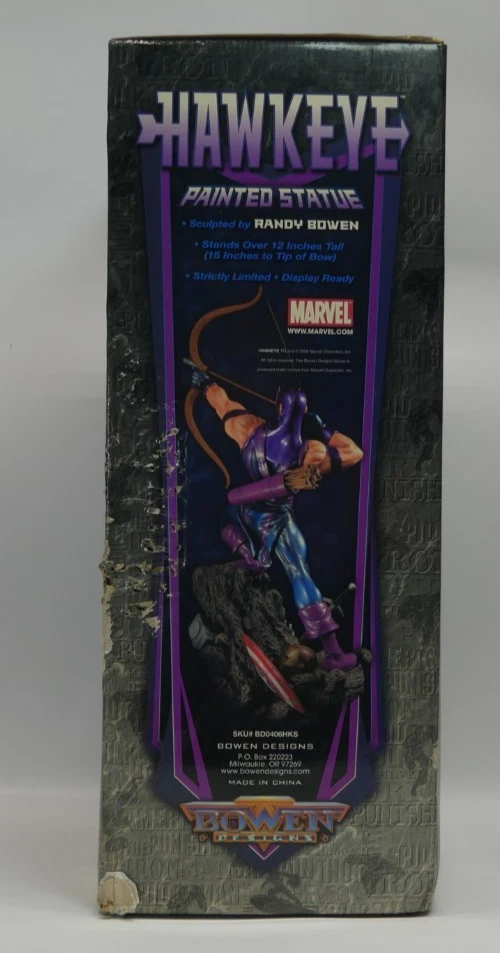 Estatua pintada de ojo de halcón Bowen Marvel (Avengers) #1926 de 2.400 RARA de 2006 Foto 4 de 4