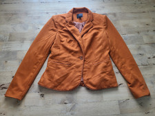 The Limited Women  s S Orange Solid Button Blazer Jacket Collared Lined Pockets