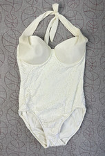 Mainstream One Piece Swimsuit White Lace Halter Vintage / Women's 14