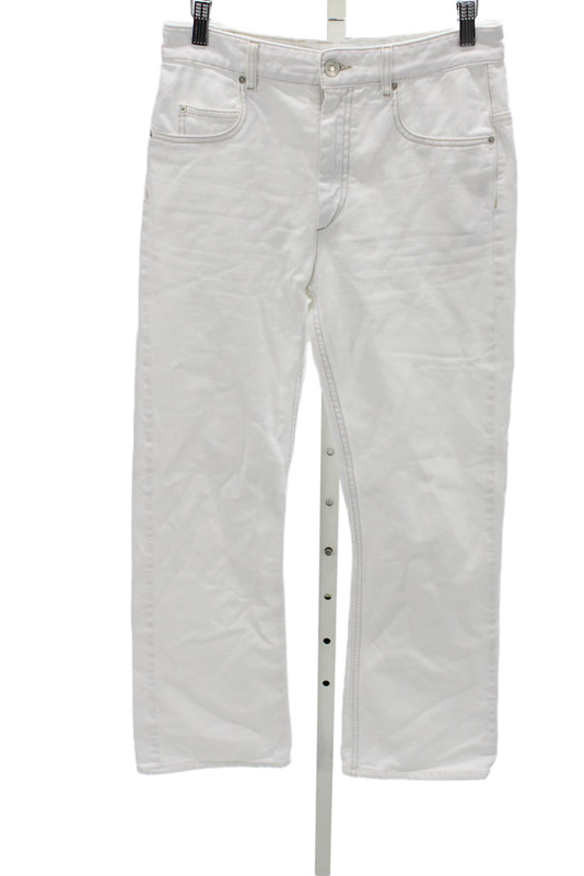 Isabel Marant Women White Straight Jeans Mid Rise Button 29in Cotton Size 36