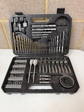 Bosch Drill Bit & Screwdriver Set In Case Masonry Wood Metal Hole Saw Kit