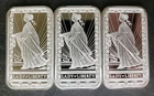 Lot of Three Pamp Suisse 1oz Silver Lady of Liberty Bars