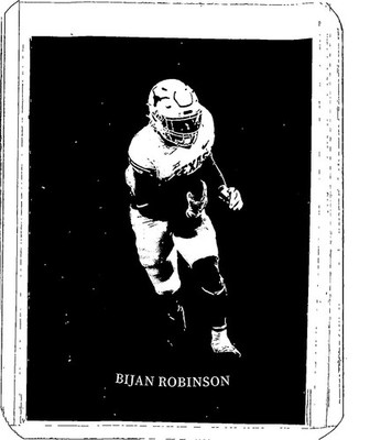 2023 Panini Select Draft Picks #9 Bijan Robinson Blue Retail