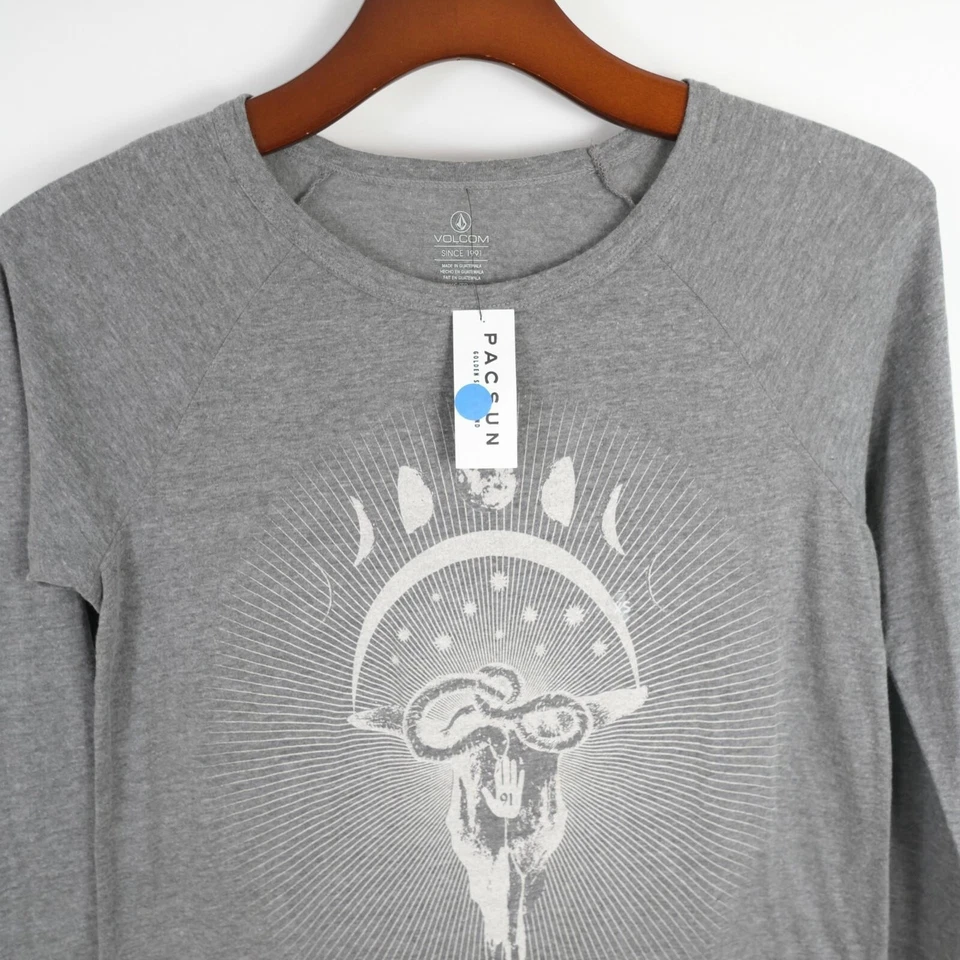 NEW Volcom Mens Soft Heather Gray Graphic T Shirt XS - Image 2 of 4