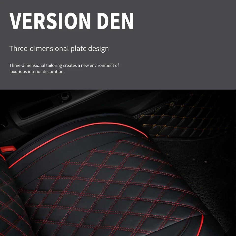 Juego completo de funda de asiento de coche de 5 asientos de cuero PU para Kia Spectra protector delantero y trasero Foto 3 de 4