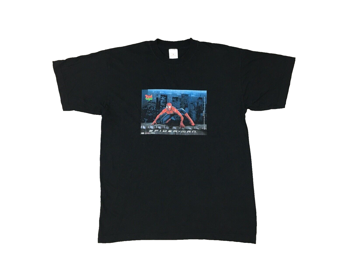 Vintage 2002 Movie Promo Spider-Man T Shirt Men's Large Black