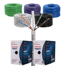 CAT6 Cable 500FT 1000FT CMR Riser Copper UTP Solid Network Bulk Wire RJ45 Lan