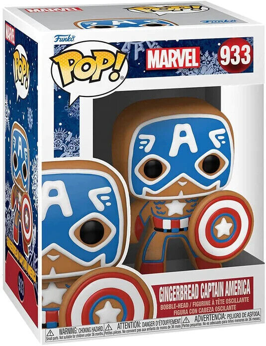 Funko Pop! Marvel: Holiday - Gingerbread Captain America #933 - Image 2