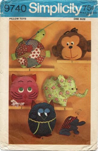 Kids PAJAMA Bag or Stuffed Animal PILLOW Pattern Toy Simplicity 9740 Vtg 1971 - Picture 4 of 5