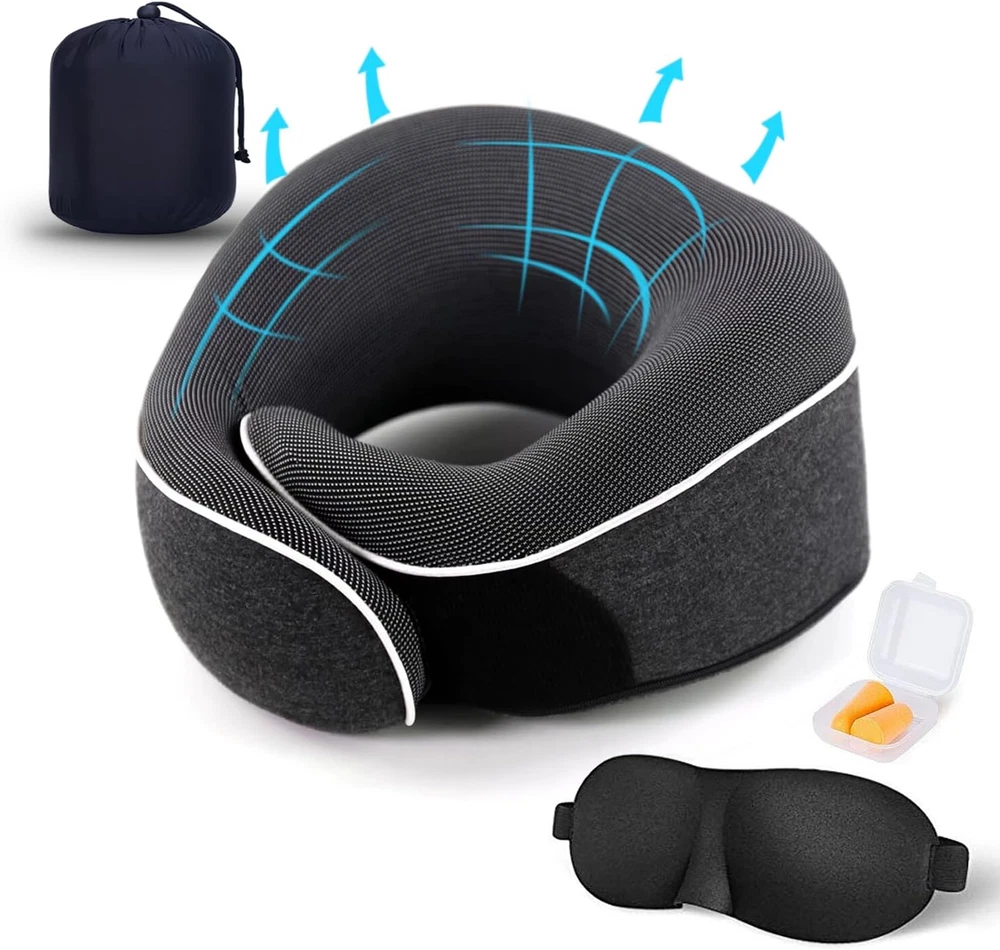 Travel Pillow, Best Memory Foam Neck Pillow Head Support Soft Pillow for Sleepin