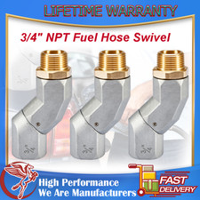 3PCS Fuel Swivel 3/4 Inch NPT Car Fuel Transfer Hose Swivel 360 Rotate Connector