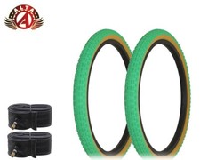 2 Alta BICYCLE WIRE BEAD 20 X 1.75 BMX DURABLE TIRES WHITE/GUM COMP III W/TUBES.