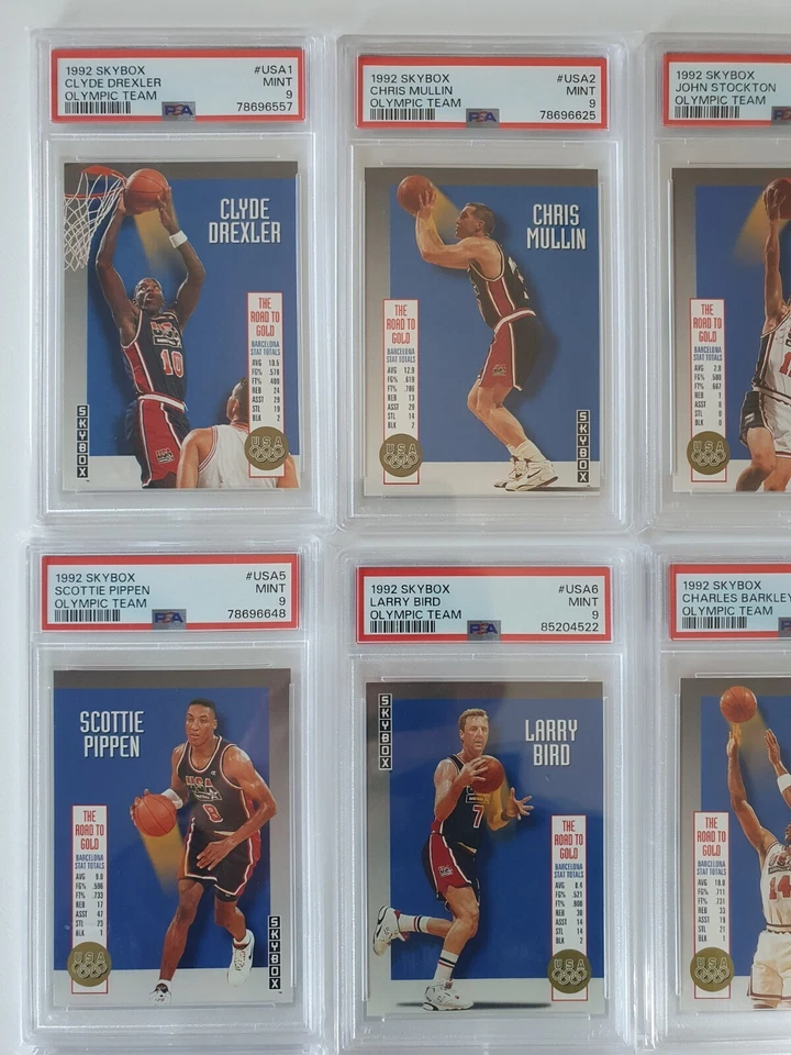 1992 Skybox USA Olympic Team COMPLETE 12 Card Set ALL PSA 9 - Jordan + Magic - Image 2 of 4
