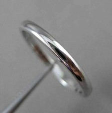 ESTATE 14KT WHITE GOLD CLASSIC SIMPLE HANDCRAFTED WEDDING BAND RING 2mm 23265