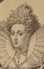 QUEEN ELIZABETH. CABINET CARD PHOTO OF ARTWORK.