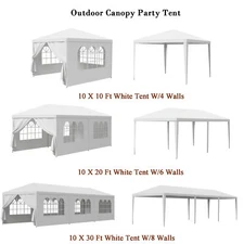 10'x10'/20'/30' Party Tent Outdoor Gazebo Wedding Tent Canopy Cater Event White