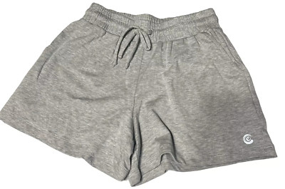 Johnny Was Calme Sz L Drawstring Sweat Shorts High Rise Gray ~ Cotton ~ Pockets