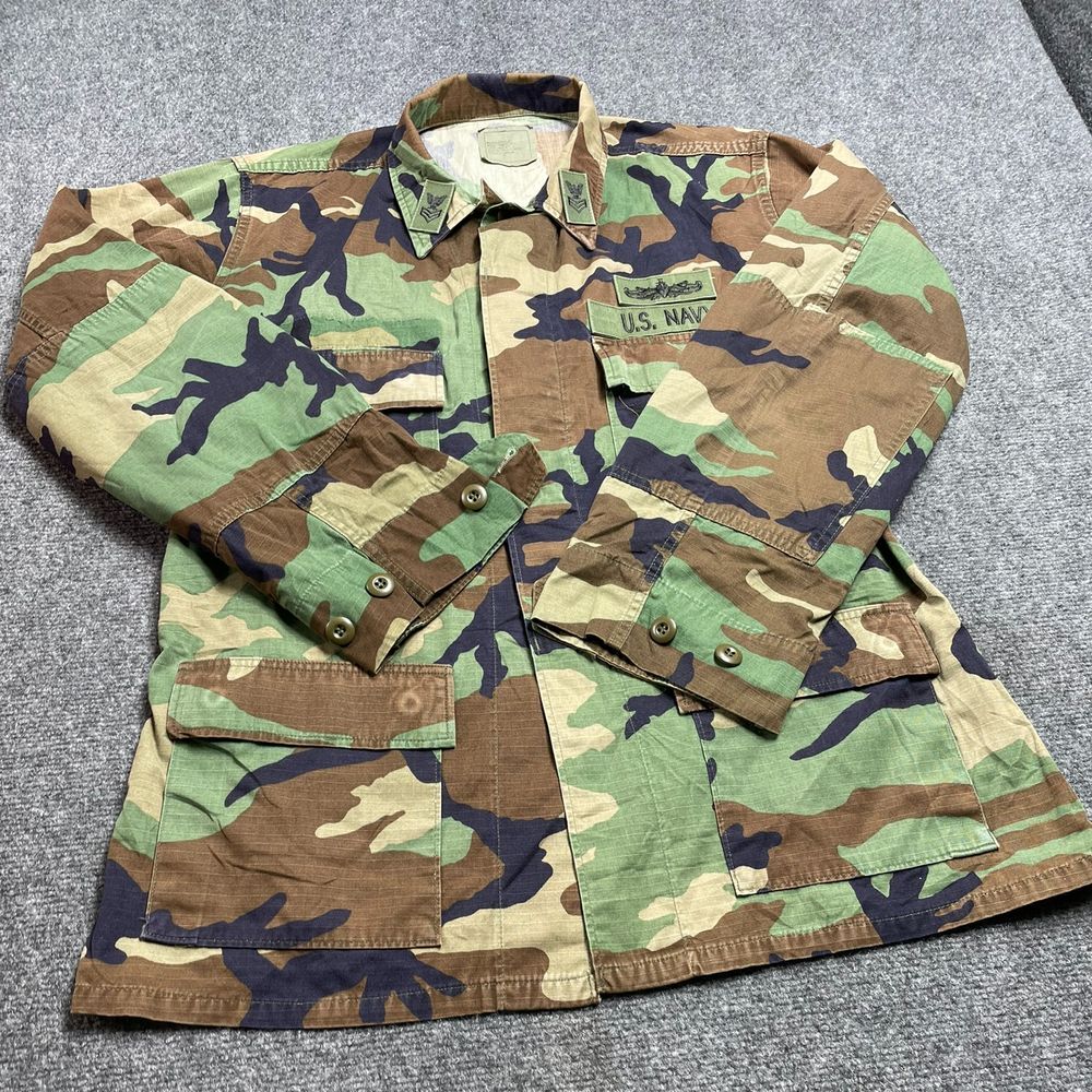 US Navy Men's Woodland Camouflage Combat Coat Military Uniform Medium Regular