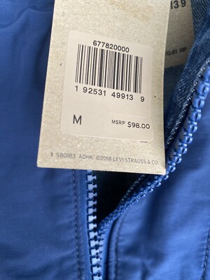 Levi's Men's Trucker Jacket Denim Blue Poly Block Chest Size