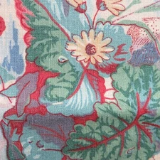 Fabric Sample 27" x 26" Yellow Reds Partridge Birds 25" x 25" Cushions Bags 