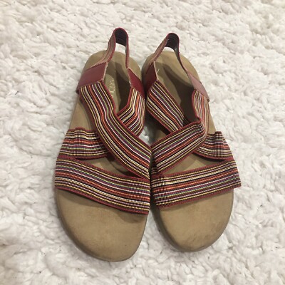 Aerosoles Wip Gloss Striped Stretchy Multi Strap Sandals Rainbow