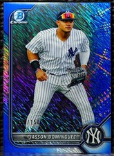 JASSON DOMINGUEZ  -  2022 BOWMAN CHROME PROSPECT BLUE SHIMMER REFRACTOR   #BCP98