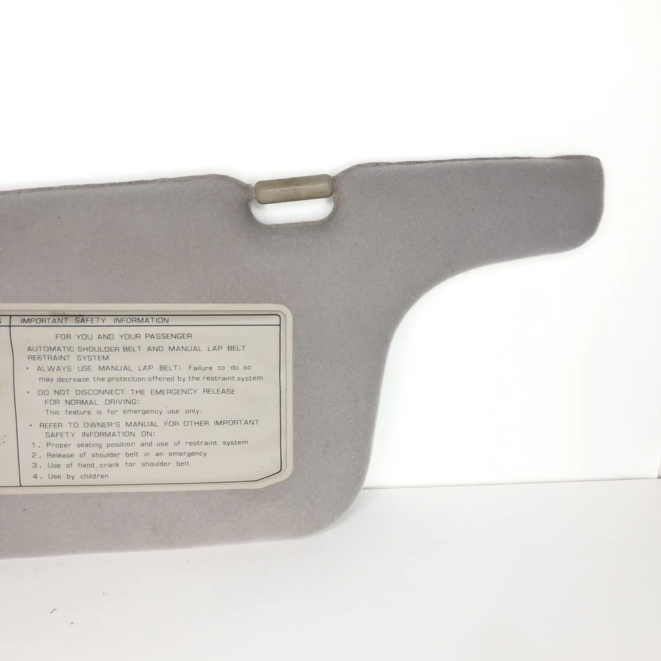 Nissan Sentra 1991 1992 1993 1994 conductor lado izquierdo parasol tela gris OEM Foto 3 de 4