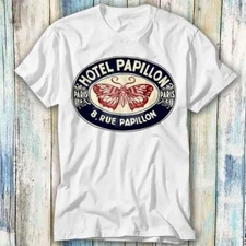 Hotel Papillon Oldskool Sign Vintage Butterfly T Shirt Meme Top Tee Unisex 1296