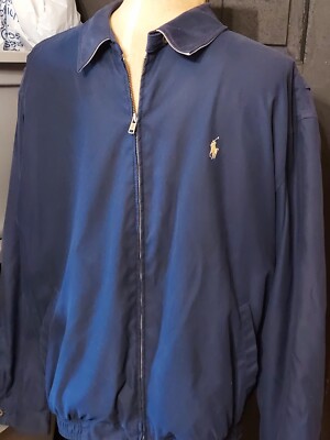 Polo Ralph Lauren Harrington Jacket Men Size XXL Navy Blue Plaid