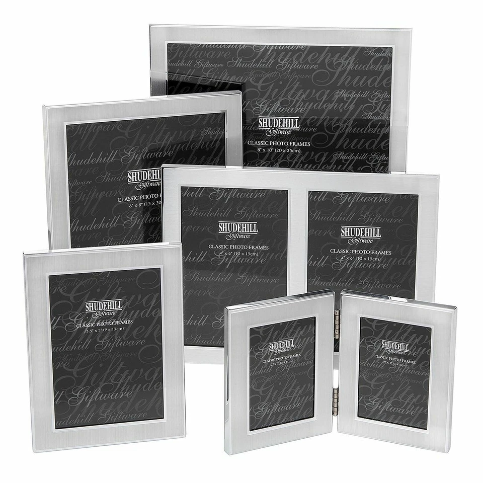 Shudehill Satin Plain Silver Classic Photo Frame - 10+ Size choices - Gift Boxed