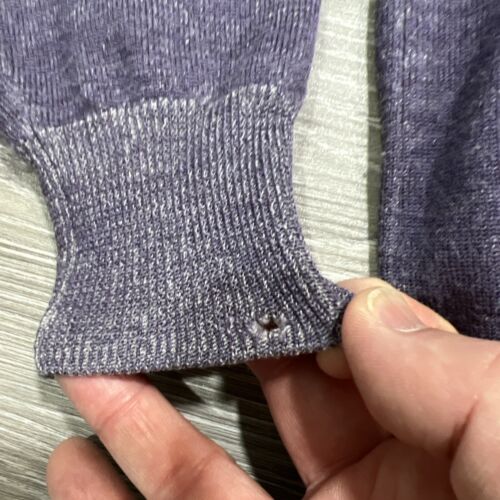 Peter Millar Sweater Men XL Long Sleeve Purple Marino Wool Regular Fit V-Neck - Picture 3 of 13