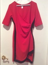 No Boundaries New Red Black Frame Textured Wrapped Gathered Waist Junior Size L
